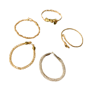 Gold-Tone Textured Bracelet Collection-image