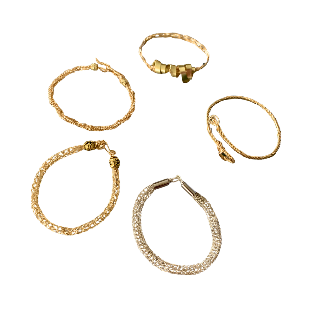 Gold-tone textured hoop earrings collection