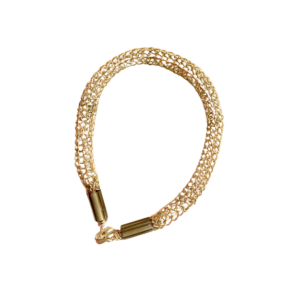 Gold Beaded Woven Tube Bracelet-image
