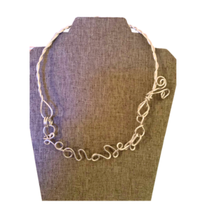Silver Wire-Wrapped Spiral Link Necklace-image