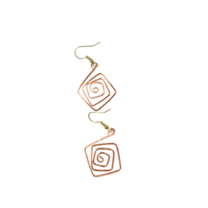 Copper Wire Geometric Spiral Earrings-image
