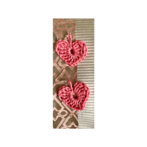Crocheted Pink Heart Earrings-image