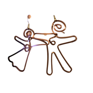 Copper Wire Dancing Couple Earrings-image