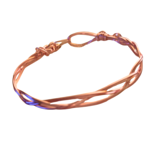 Braided Copper & Leather Cord Bracelet-image