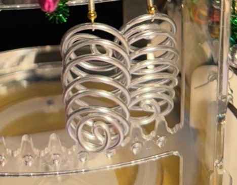 Coiled silver wire earrings