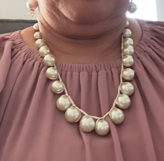 Ivory pearl statement necklace