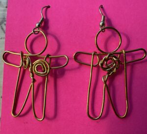 Copper Wire Figure Earrings-image