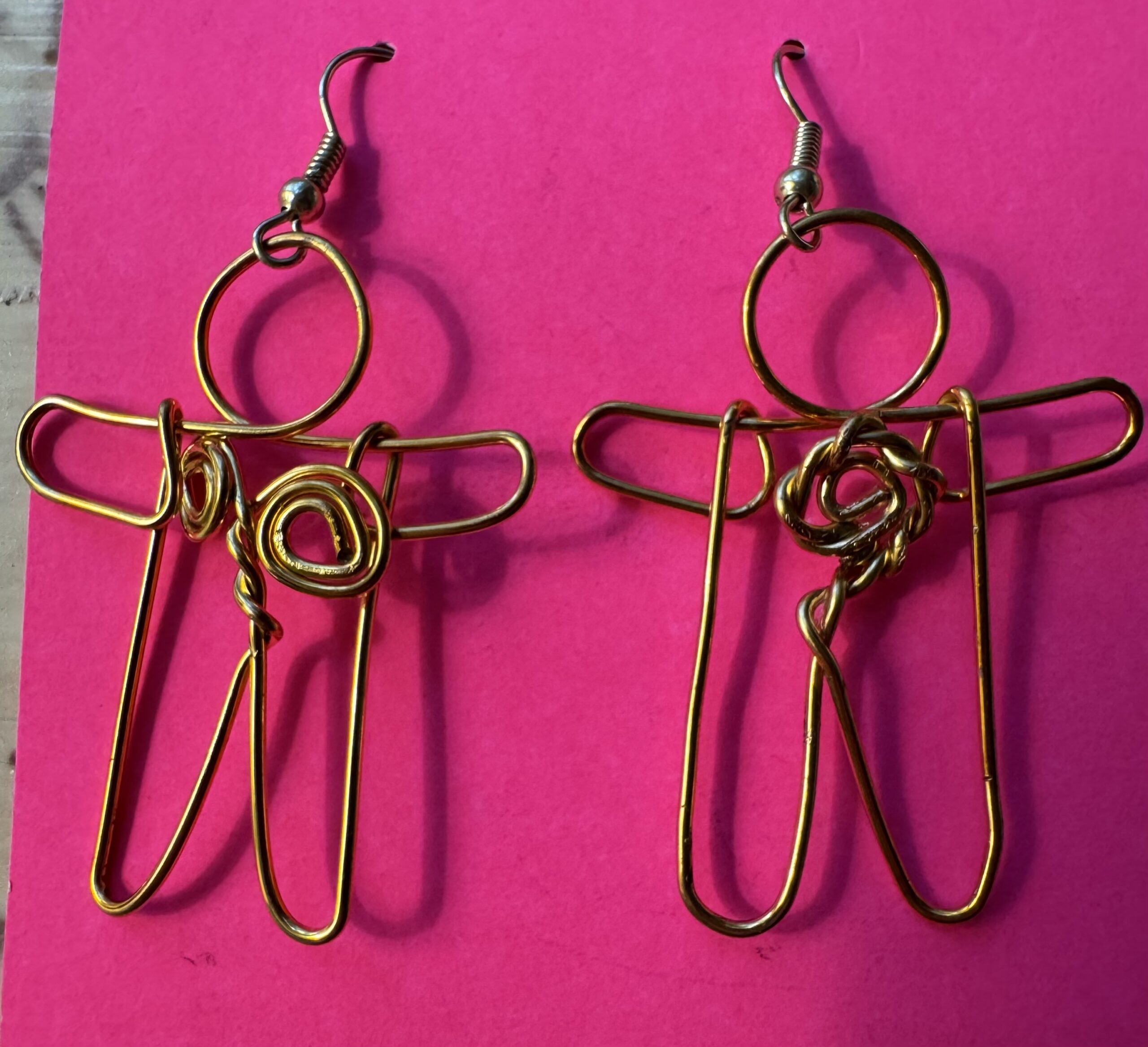 Copper Wire Figure Earrings-image